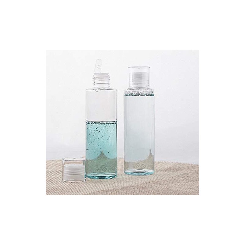 4 x 150ml Empty Clear Travel Bottles with Flip Lid