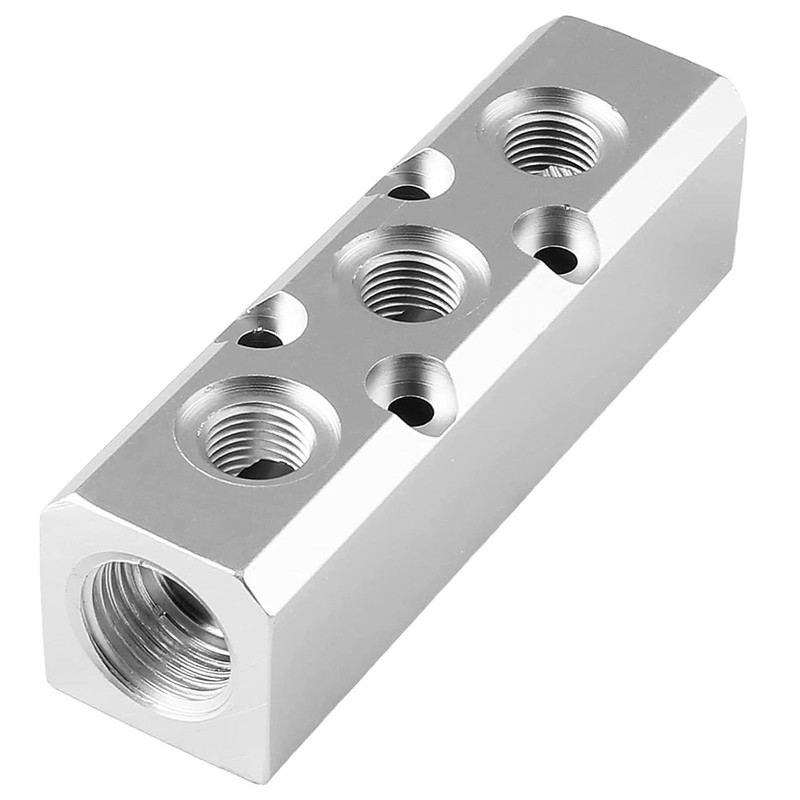 Iceyon 3 Way Pneumatic Manifold Air Distribution Block, Aluminum Alloy
