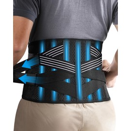 Fitomo Faja Lumbar para Hombre Mujer, Aliva Dolor Espalda de Ciática, Disco Herniado, Faja Lumbar para Protección de Lesión Trabajo Deporte           