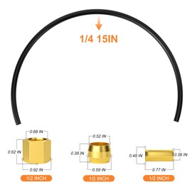 GASHER 10Pcs 15Inch Air Compressor Unloader Tube Kit, Contains 1/2" Sleeve Ferrules,Compression Insert and Compression Nut