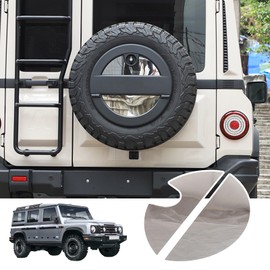 Bekantogy Car Spare Tire Trim Cover Compatible with INEOS Grenadier 2020-2024 Spare Tire Storage Box Cover Tailgate Spare Tire Trim Car Exterior Accessories (Stainless Steels/Silver)