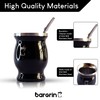 BARGRIN Argentine Matte Black Yerba Set with 2 Stainless Steel