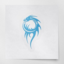 Decal Stickers of Dragon Silhouettes 1 (Azure Blue) (Set of 2) Premium Waterproof Vinyl Decal Stickers for Laptop Phone Accessory Helmet Car Window Mug Tuber Cup Door Wall - ANDstic105474BE