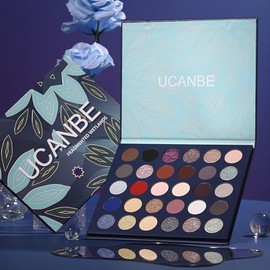 UCANBE Paleta De Sombras De Ojos De 30 Colores: Tonos Oscuros, Terrosos Y Atrevidos Con Acabados Metálicos Con Brillo Mate. Paleta De Maquillaje De Al
