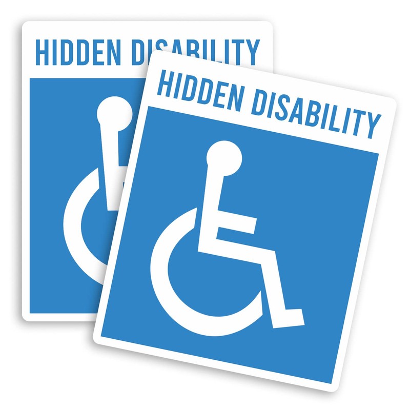 2 x 10cm Disabled Vinyl Stickers