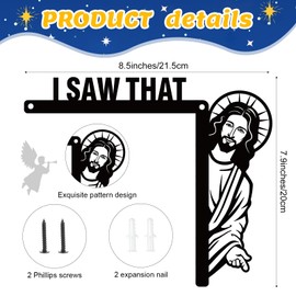 Blulu Creative Door Corner Decor 7.9 x 8.5 Inch Religious Door Frame Metal Easter Window Sitter Bless This Home Window Decor for Home Cabinet Frame Corner Decoration Supplies(Right)