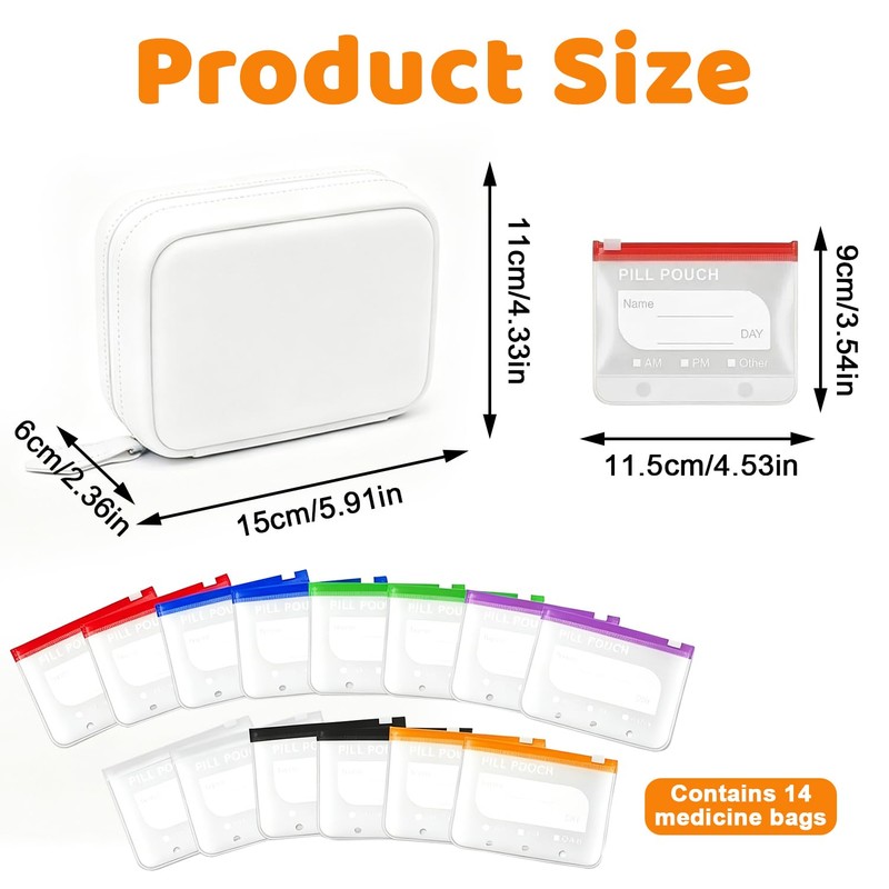 A8 Waterproof Pill Bag Set, Waterproof Pill Bag Set, Reusable