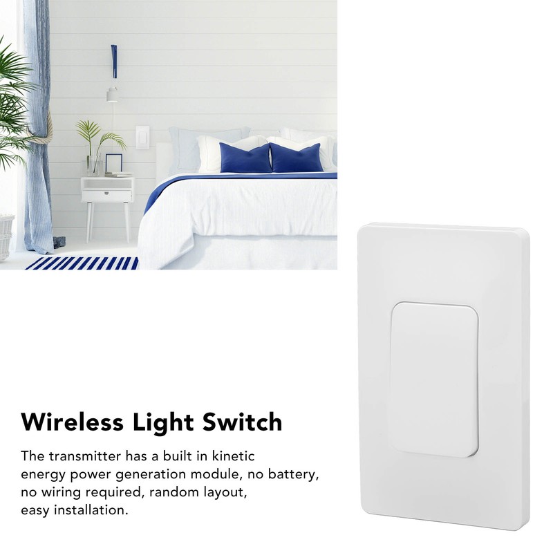 Wireless Light Switch Self Powered 433MHZ Remote Control Battery Free