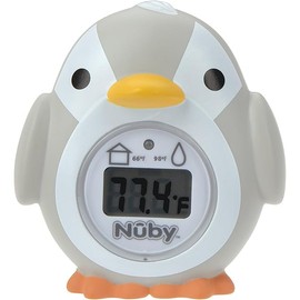 Nuby Bath and Room Digital Thermometer - Baby Thermometer for Safe and Cozy Bath and Room Temperatures - Penguin