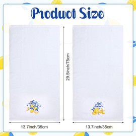 Remagr Set of 2 Lemon Hand Towels for Bathroom Kitchen Decor 100% Cotton Embroidered Blue Yellow Lemon Print Dish Bath Towels 14 x 30 in Summer Tea Fingertip Dishcloth for Gifts Party Favors Supplies
