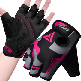 RDX Gym Weight Lifting Gloves Workout Fitness Bodybuilding Breathable Powerlifting Wrist Support Training Exercise, Pink, L