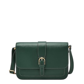 Fossil Women's Zoey Leather Medium Flap Crossbody Purse Handbag, Viridian (Model: ZB11021301)