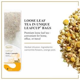 Ronnefeldt LeafCup Fruity Camomile Tea – Loose Leaf Herbal German Chai with Chamomile Flowers & Orange Peel – 15 Individually Wrapped Tea Bags