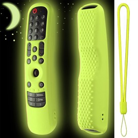 Hi Color Silicone Cover for MR24GA/MR21GA/MR22GN/MR23GA Protective Case Compatible with LG Magic TV C2 C3 G3 OLED Remote Control Slicone Sleeve with Lanyard(Glow Green)