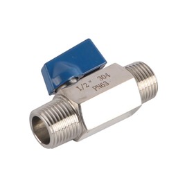 Tiardey Mini Ball Valve Stainless Steel Mini Ball Valve 1/2 Inch BSP Male To Male Stop Valve