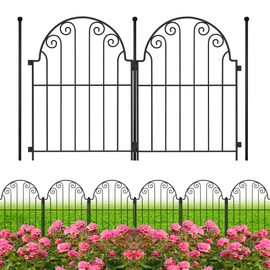 PARAISODOS Decorative Garden Fence 10 Panels, No Dig Rustproof Metal Fencing 11ft Long Animal Barrier Border for Dog, Garden Fencing for Outdoor Patio Lawn Yard Flower Bed