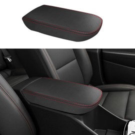XYHGM Car Center Console Armrest Cover for 2024 2025 Chevy Trax Leather Anti-Scratch Central ArmRest Box Lid Seat Cover Protector Cushion Interior Accessories-Red Stitches
