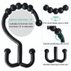 Resze 12 PCS Black Plastic Double Shower Curtain Hooks, Multi-Functional