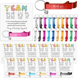 Yiyiring 40 Sets Team Employees Appreciation Gifts Motivational Opener Keychain Colored Bottle Opener Cards Inspirational Gifts for CNA Week Staff Coworker Teacher Graduation (Thank You)