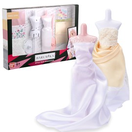HARUMIKA 40441 Fashion Design for Kids-Craft Your Own Catwalk Looks with This Creative Kit-Double Torso Bridal Gown Set Includes Reusable Mannequins, Fabric and Accessories, Multicolour
