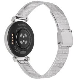 LeiOu Metal Steel Band Compatible with Garmin Lily 2 Watchbands Replacement Strap for Women-Medium(Rose Gold)