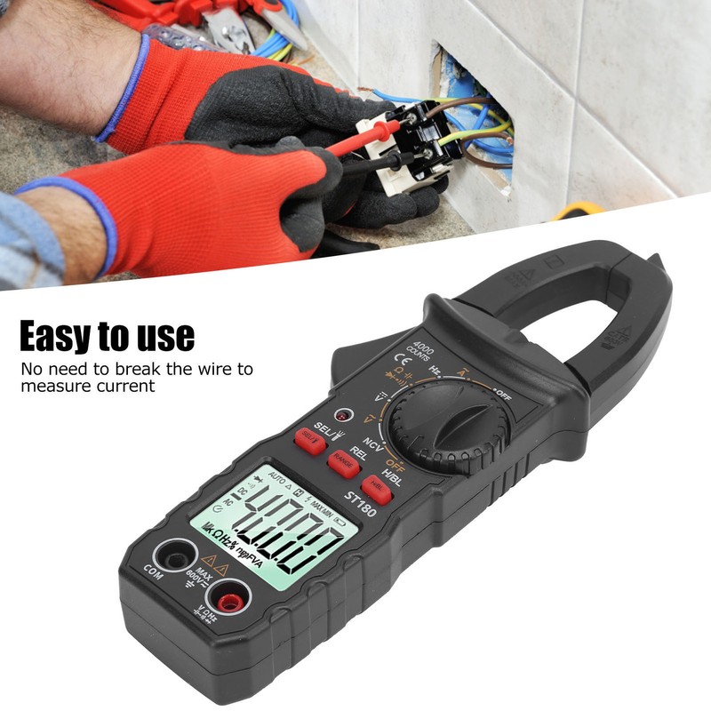 ST180 Digital Clamp Multimeter AC/DC Voltage Meter Automatic Clamp Tester