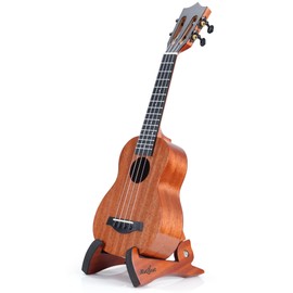 Musbeat Ukulele Stand, Foldable Ukelele Stand for Travel, Rabbit Shape Mahogany Wood Ukulele Holder for Concert Pineapple Soprano Tenor and Baritone, or Violin, Wooden Floor Ukele Holder for Home