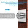 PATIKIL 4" Duct Connector Flange, Dryer Vent Wall Plate Square