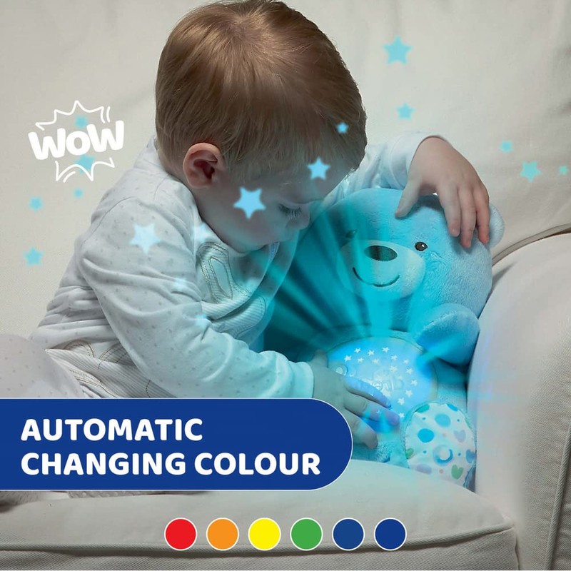 Chicco First Dreams Teddy Bear with Night Light, Blue |