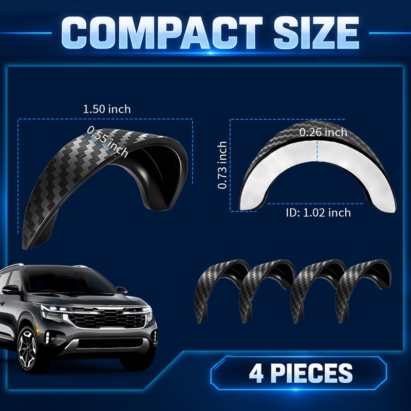 4PCS Curved Carbon Fiber Backup Camera Rain Shield for Commuting