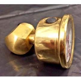 wcc 44 BRASS Rocker Box Shaft Oil Pressure Gauge Harley Ironhead Shovelhead white
