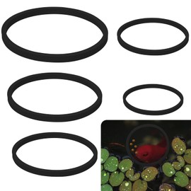 PEUTIER 5pcs Aquarium Floating Plant Rings, Foam Floating Plant Corral Fish Feeding Rings Fish Tank Food Ring for Keeping Floating Plants in Place (Black)