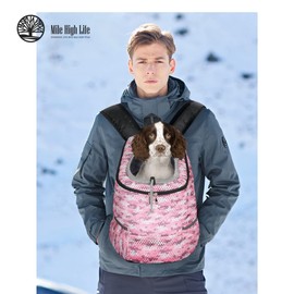 Mile High Life | Hiking Outdoor Pet Carrier Backpack | Kitty Puppy Cat Carrier | Dog Carrier for Small Dogs | Dog Backpack w Breathable Mesh with Soft Padding(Camouflage Pink, Medium (Pack of 1))