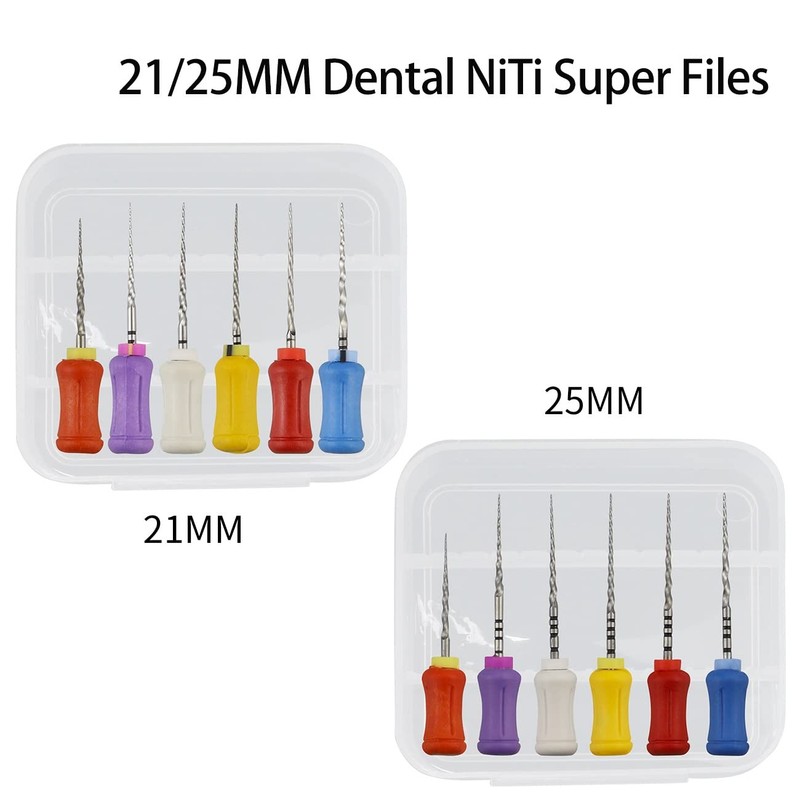 TEPTOARCH 6pcs/Box 21/25mm Bendable NiTi Hand Use Super Rotary Files