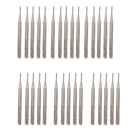 BQLZR Silver 0.3cm Shank 1mm Cylindrial Point Diamond Burr Glass Drill Bits for Engraving Rotary Tools Pack of 30