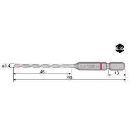 VESSEL CCD3S-3.4 Cushion Drill Bit for Concrete Diameter 0.13 inch (3.4 mm) Set of 3