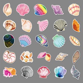 Shell Sticker Sea Shell Sticker Set 50 Pieces Cute Decoration for Car Laptop Skateboard Bicycle Moped Motorcycle Bicycle Computer Suitable for Adults Children