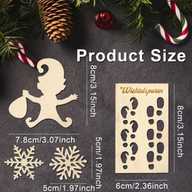 Gnome Stencil Footprints, Wooden Gnome Accessories Footprints Stencil Window Christmas Gnome Elf, Gnome Stencil, Gnome Construction Site, Christmas Decoration Indoor Elf, for Floors, Window Decoration