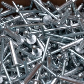 4mm x 16mm Rivets Alloy Blind Rivets 50 Pack - Rivets for Metal, Dome Head Rivet, Aluminium Body and Steel Mandrel Pop Rivets for Bodywork, Metal Clasp, Leather - Pressure Rivets