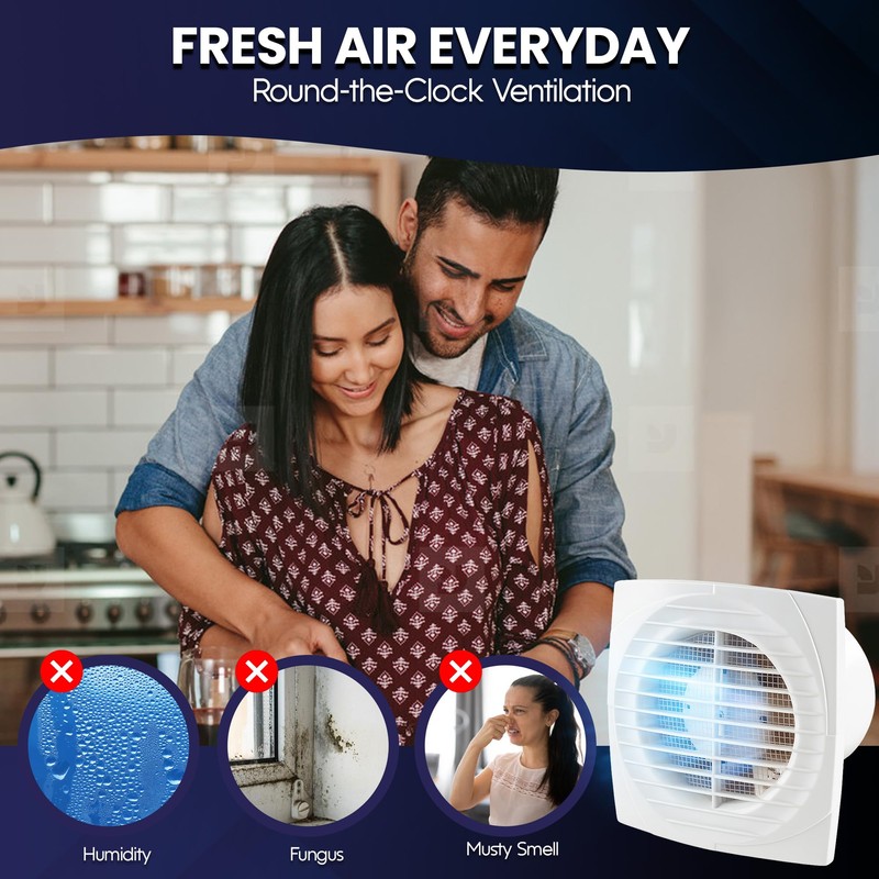 VENTS Aura 100mm Bathroom Extractor Fan – Humidity Sensor &