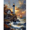 5D Diamond Painting for Adults, Beach Lighthouse Diamond Art for