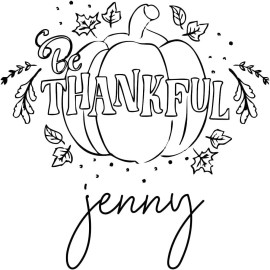 imprue Happy Thanksgiving Rubber Self Ink Stamp - Be Thankful Holiday Stamper Gift Stam