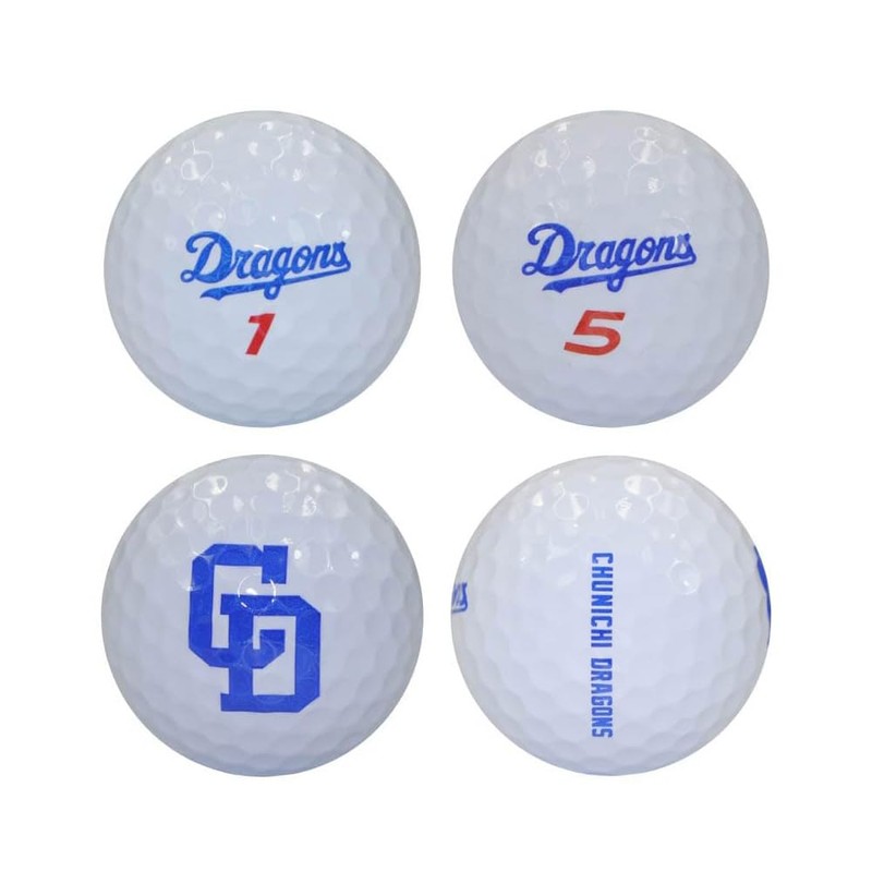 LEZAX Chunichi Dragons CDBA-4772 Golf Balls, Set of 6, White