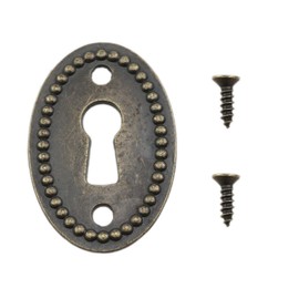 yukata Bronze Oval Vintage Keyhole Covers Door Cover Key Plate 1.38x0.9inch for Cabinet Door Dresser Drawers Desk Furniture Hardware with Screws 12PCS (Bronze)