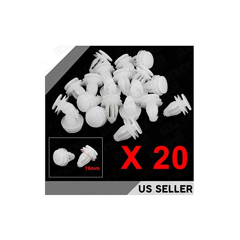 uxcell 20 Pcs Plastic White Rivet Door Panel Clips Fastener