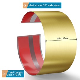 Sanbege Stainless Steel Door Kick Plate, 10" x 30" Door Push Plate, Self Adhesive Kickplate for 32" Doors Interior or Exterior (Brushed Gold)