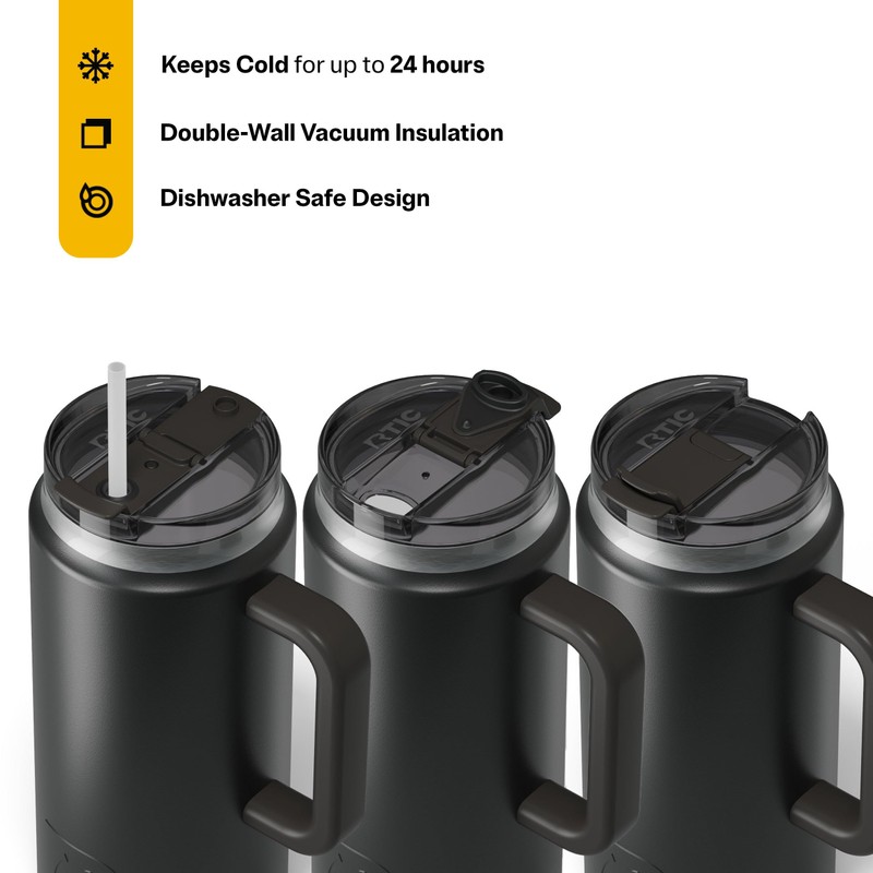 RTIC 64 oz Ceramic Lined Insulated Road Trip Tumbler, Leak-Resistant