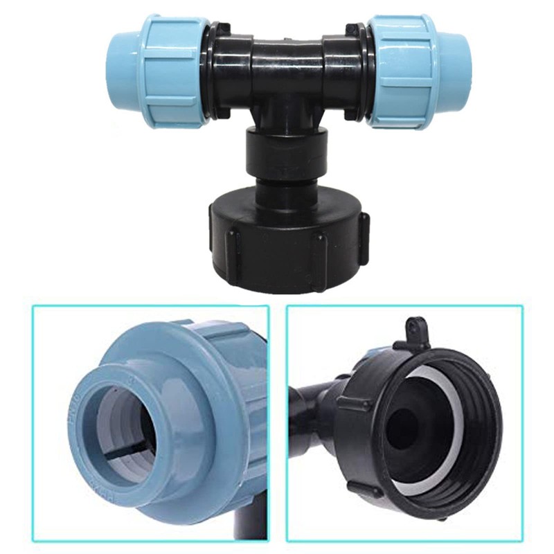 TOP-VIGOR IBC Tank Adapter s60x6 Thread Connector Tee Pipe Fitting