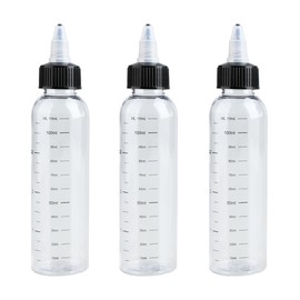 Thyonta 3PCS 120ml Squeeze Oil Applicator Bottle Paint Mixing Colour Graduated Bottle with Spout for Hair Salons and Parlours