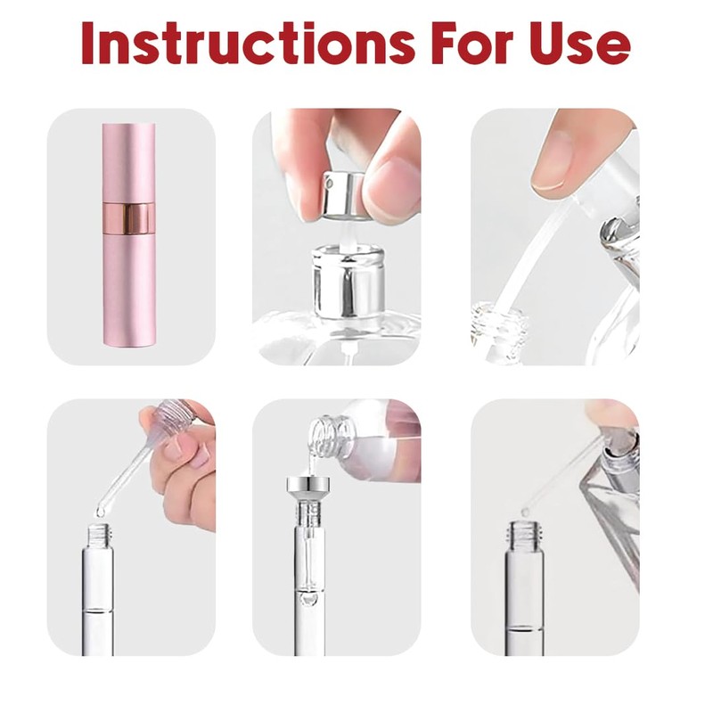 RUZAR 8ml Perfume Atomizer,3 pcs Perfume Travel Refillable Bottle, Empty